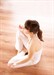Meditating girl sepia